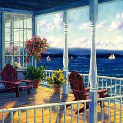 Jigsaw puzzle: Terrace by the sea