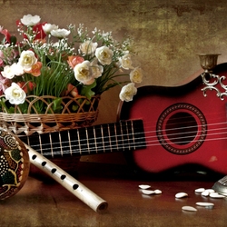 Jigsaw puzzle: Still life with a guitar