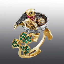 Jigsaw puzzle: Ring with emeralds 