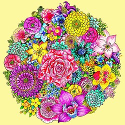 Jigsaw puzzle: Flower kaleidoscope