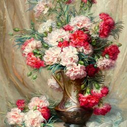 Jigsaw puzzle: Bouquet with carnations
