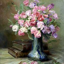 Jigsaw puzzle: Bouquet with sweet peas