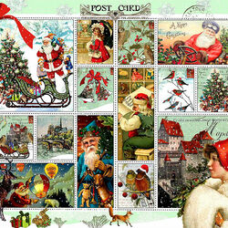 Jigsaw puzzle: Vintage Christmas stamps