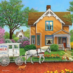 Jigsaw puzzle: Milk delivery