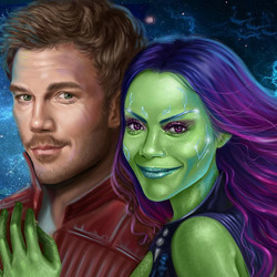 Jigsaw puzzle: Gamora and Quill