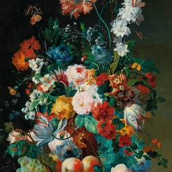 Jigsaw puzzle: Bouquet of flowers and peaches