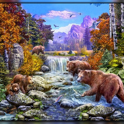 Jigsaw puzzle: Bear fishing