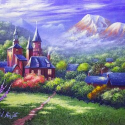 Jigsaw puzzle: Castle in the mountains