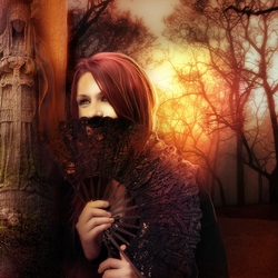 Jigsaw puzzle: Girl with a fan