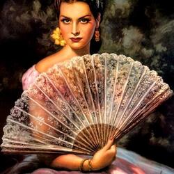 Jigsaw puzzle: Spanish woman with a fan