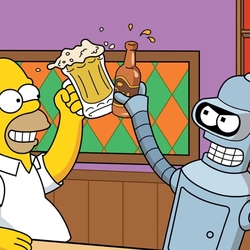 Jigsaw puzzle: Homer and Bender