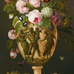 Jigsaw puzzle: Bouquet of flowers in a Greek vase