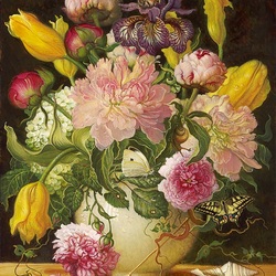 Jigsaw puzzle: Peonies and tulips