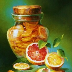 Jigsaw puzzle: Oranges in a jar