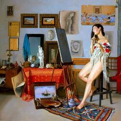 Jigsaw puzzle: Model in the artist's studio