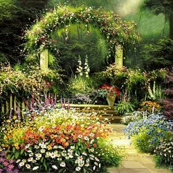Jigsaw puzzle: Lush flower beds