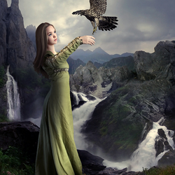 Jigsaw puzzle: Girl and bird