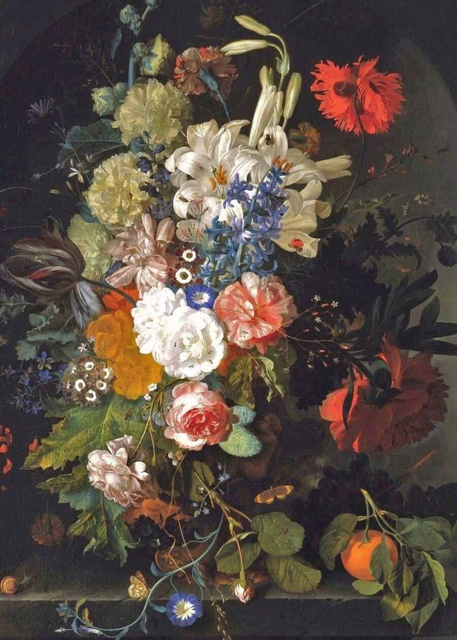 Jigsaw puzzle «Bouquet of flowers in a niche» solve jigsaw puzzles