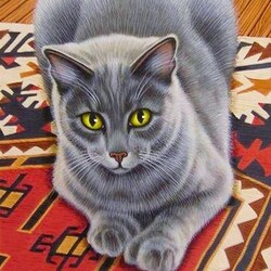 Jigsaw puzzle: Cat on carpet