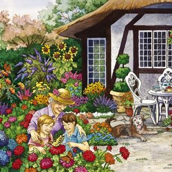 Jigsaw puzzle: A garden full of flowers