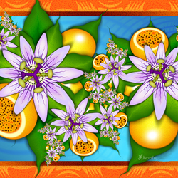 Jigsaw puzzle: Garland of flowers and fruits