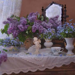Jigsaw puzzle: Lilac and forget-me-nots
