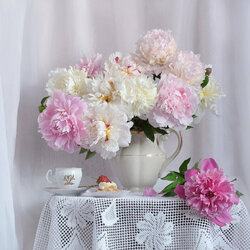 Jigsaw puzzle: Marshmallow of peonies