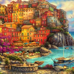 Jigsaw puzzle: Seaside town