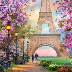 Jigsaw puzzle: Spring romance of Paris