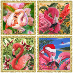 Jigsaw puzzle: Pink flamingos
