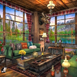 Jigsaw puzzle: Overlooking the mountains
