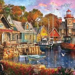 Jigsaw puzzle: Harbor evening