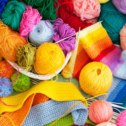 Jigsaw puzzle: Yarn and knitting needles