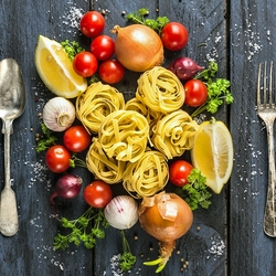 Jigsaw puzzle: Pasta with vegetables
