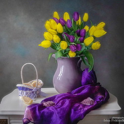Jigsaw puzzle: Still life with tulips and marmalade