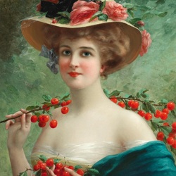 Jigsaw puzzle: Lady with cherries
