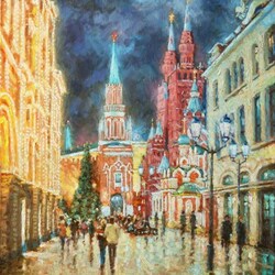 Jigsaw puzzle: Evening lights on Nikolskaya