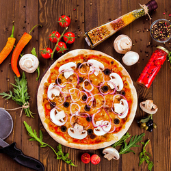 Jigsaw puzzle: Pizza with mushrooms