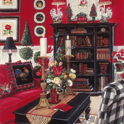 Jigsaw puzzle: Red living room