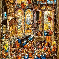 Jigsaw puzzle: Holy cats in the cathedral