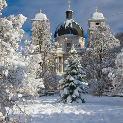 Jigsaw puzzle: Chiesa con neve