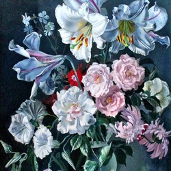 Jigsaw puzzle: Still life with lilies and roses