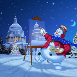 Jigsaw puzzle: Capitol snowman