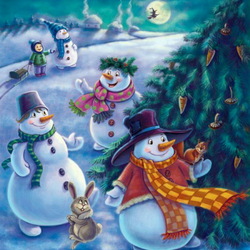 Jigsaw puzzle: Funny snowmen