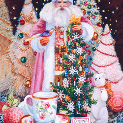 Jigsaw puzzle: Santa Claus in pink