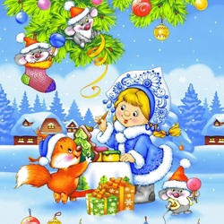 Jigsaw puzzle: Snow Maiden's helpers