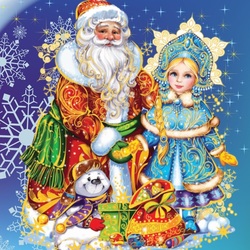 Jigsaw puzzle: Santa Claus with his granddaughter