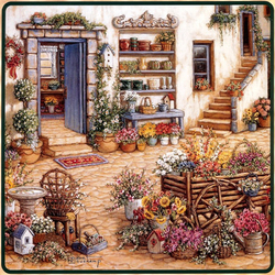 Jigsaw puzzle: Sale of flowers in the courtyard