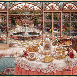 Jigsaw puzzle: Tea on the glazed terrace