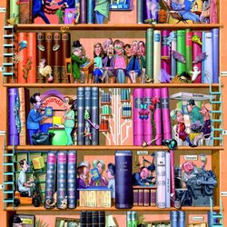 Jigsaw puzzle: Bookshelf